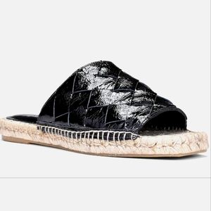 Donald Pliner Nyce Leather Woven Espadrille Slide Sandals